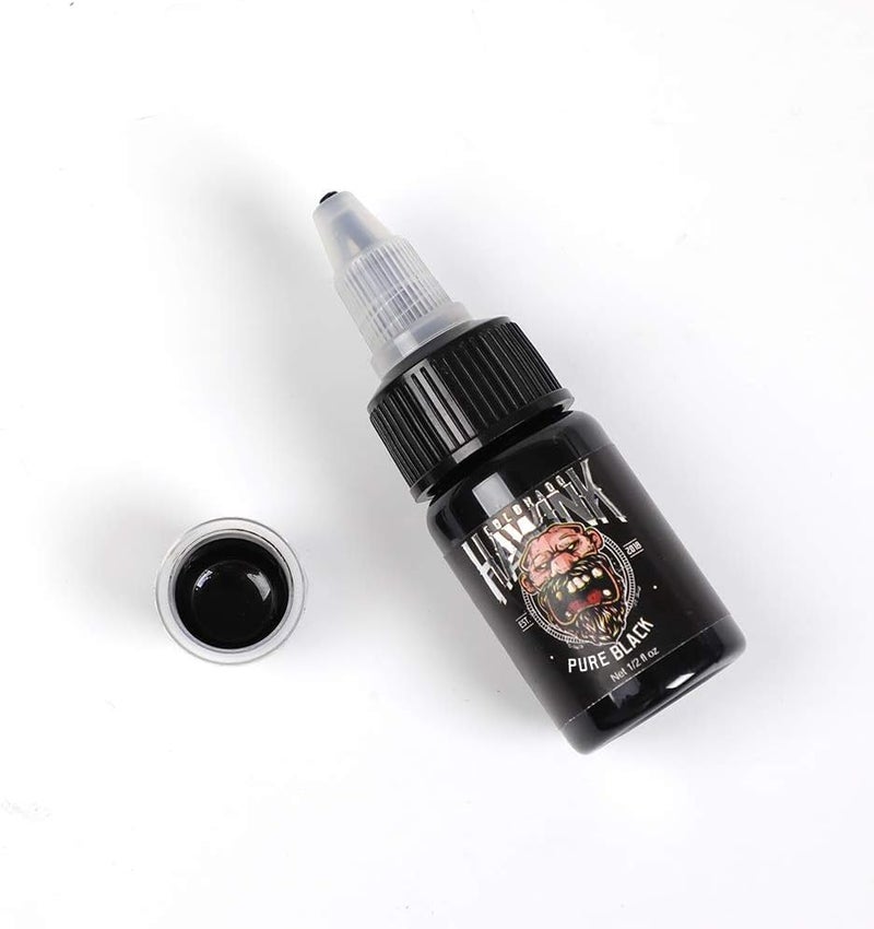 Hawink Tattoo Ink, 1/2oz (15ml) Tattoo Supply Ink USA Vegan Pigment linnig Pure Black TI203-15-001 - Image 3
